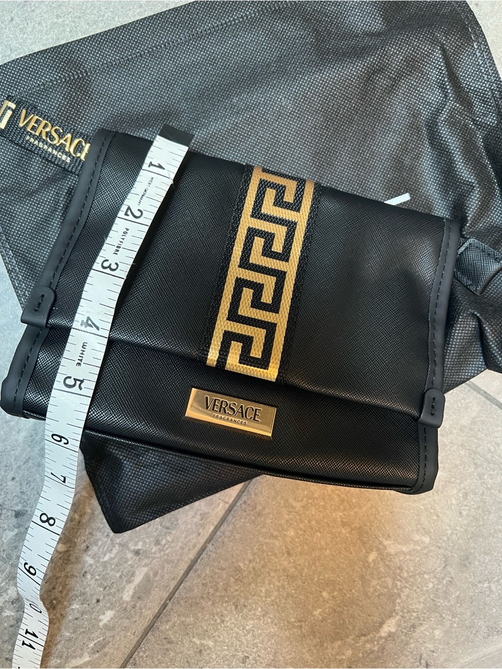 Versace Black Logo Travel Pouch NWT - Picture 8 of 8